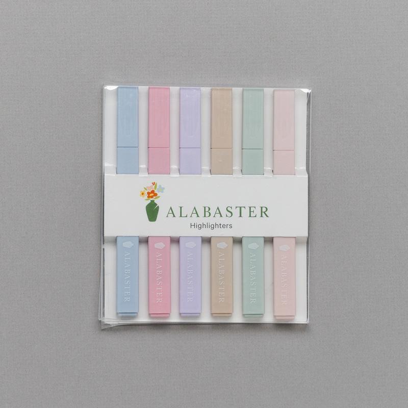 Alabaster Bible Highlighters - No Bleed Highlighter, 6 Pcs, Chisel Tip, Muted Pastel Color, Pastel Set, Aesthetic Bible Study Supplies bible journaling