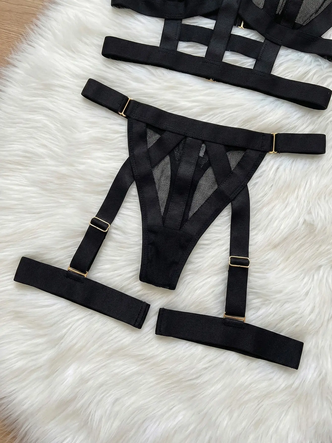 Plus Size 4 Piece Lingerie Set Sexy Strappy Caged Bra And Thong Panty With Leg Garters Mesh Cut Out Nightwear Boudoir Photoshoot Outfit Exotic Clubwear Bachelorette Gift - TikTok Shop Plus Size 4 Piece Lingerie Set Sexy Strappy Caged Bra And Thong Panty With Leg Garters Mesh Cut Out Nightwear Boudoir Photoshoot Outfit Exotic Clubwear Bachelorette Gift - TikTok Shop