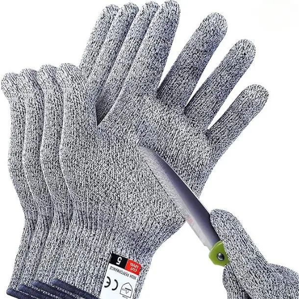 Cut Resistant Gloves Level 5 for Kitchen, Meat Cutting, Wood Carving, Mandolin Slicing - Anti-Cut Protection