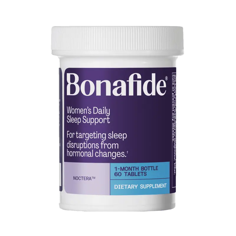 Women’s Daily Sleep Support for Stay-Asleep Relief – Bonafide Noctera – Hormone-Free & Melatonin-Free Supplement – Use Daily & Continuously – Helps Reduce Sleep Disruptions & Improve Sleep Quality — 1 Month Supply (60 Tablets)