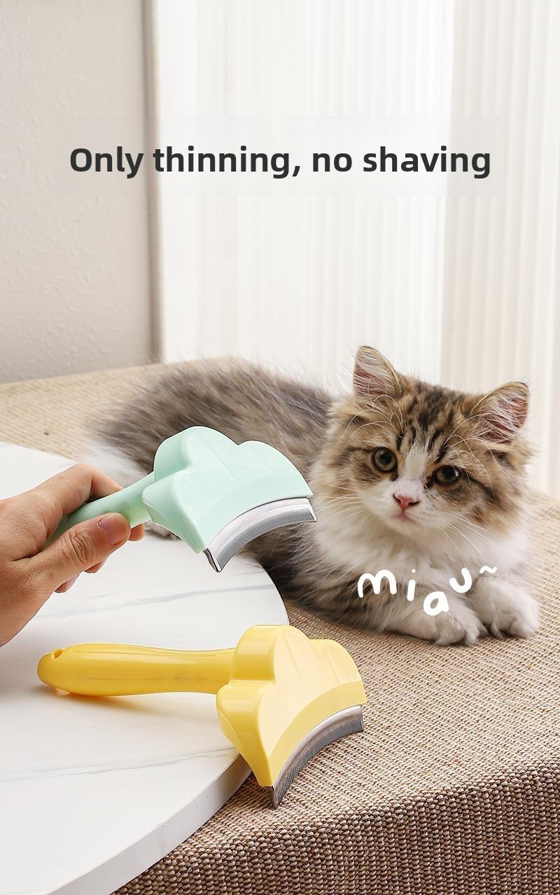 Pet hair thinning tool - floating hair removal curved knife head comb for detangling hair hairbrush pet brush pet comb