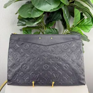 Pre-owned Louis Vuitton Monogram Empreinte Leather Clutches & Wristlets Monogram Empreinte Black Leather Clutch Bag Authentic Pre Owned