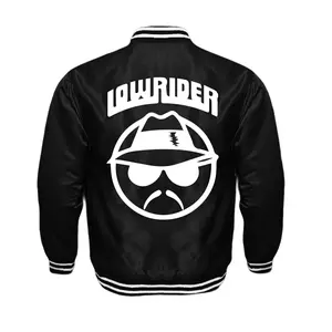 Lowrider Unisex Satin Baseball Jacket Striped Trim