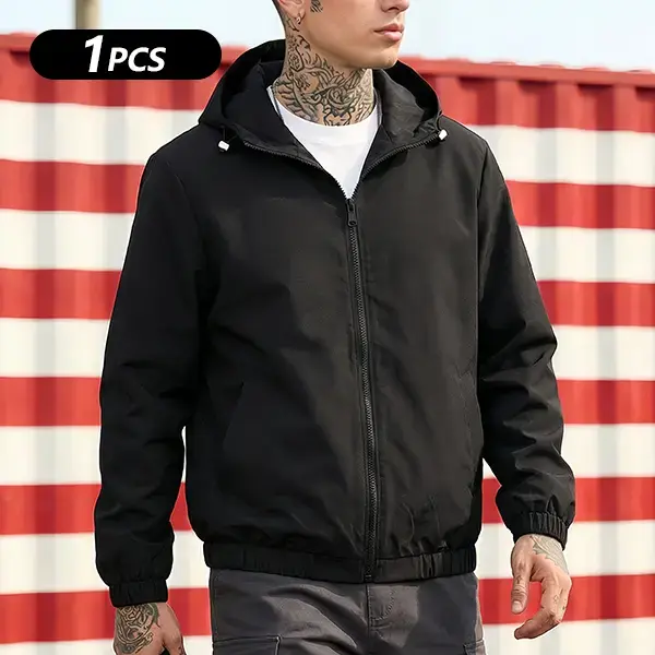 A must-have sports hooded jacket for both men and women - waterproof, sweat wicking, breathable, long sleeved, zippered design, suitable for daily leisure and outdoor activities in spring, autumn and winter, sports work jacket
