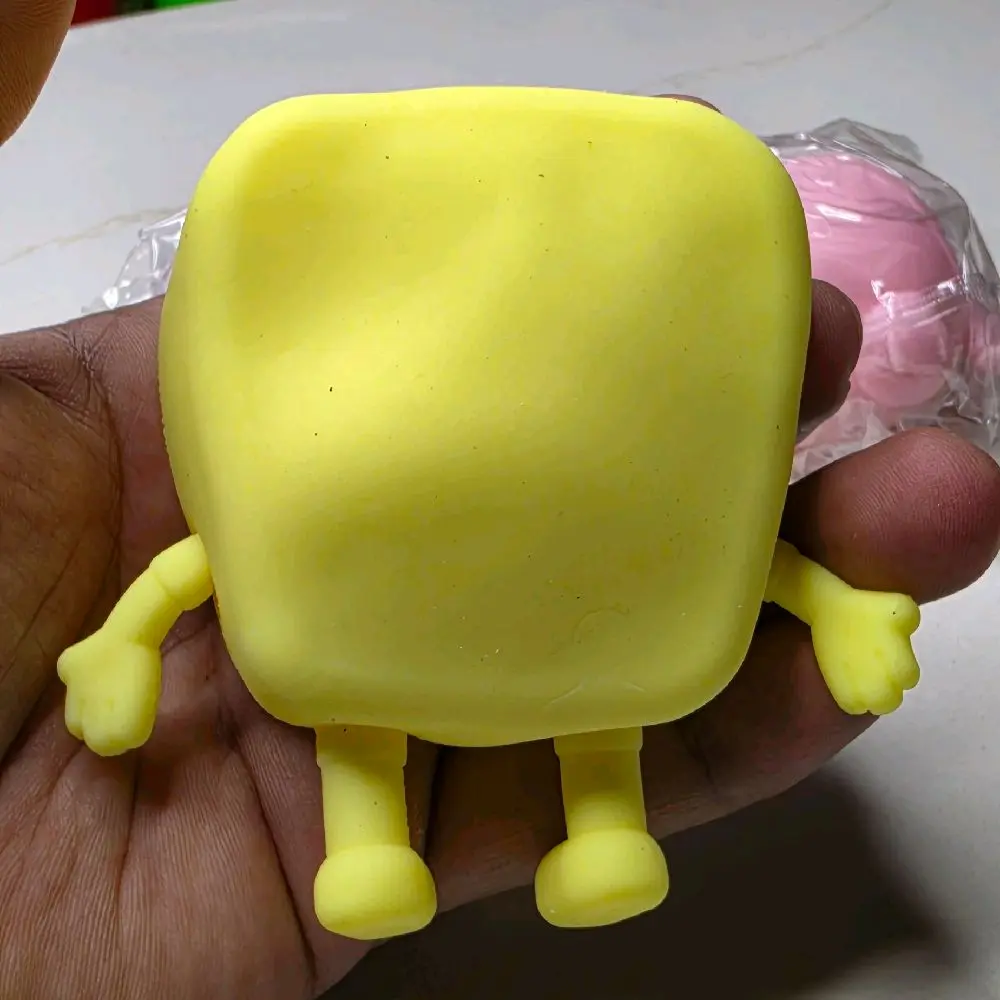 Yellow Square Squishy Stress-Relief Toy, Sensory Stuff, Fidgets Squishies,  for Kids, Kids Stuff