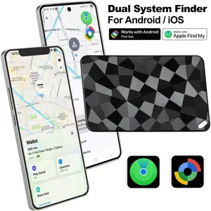 Dual System Card Finder for iOS & Android, Rechargeable Wallet Tracker, Compatible with Google Find HUB or Apple Find My APP