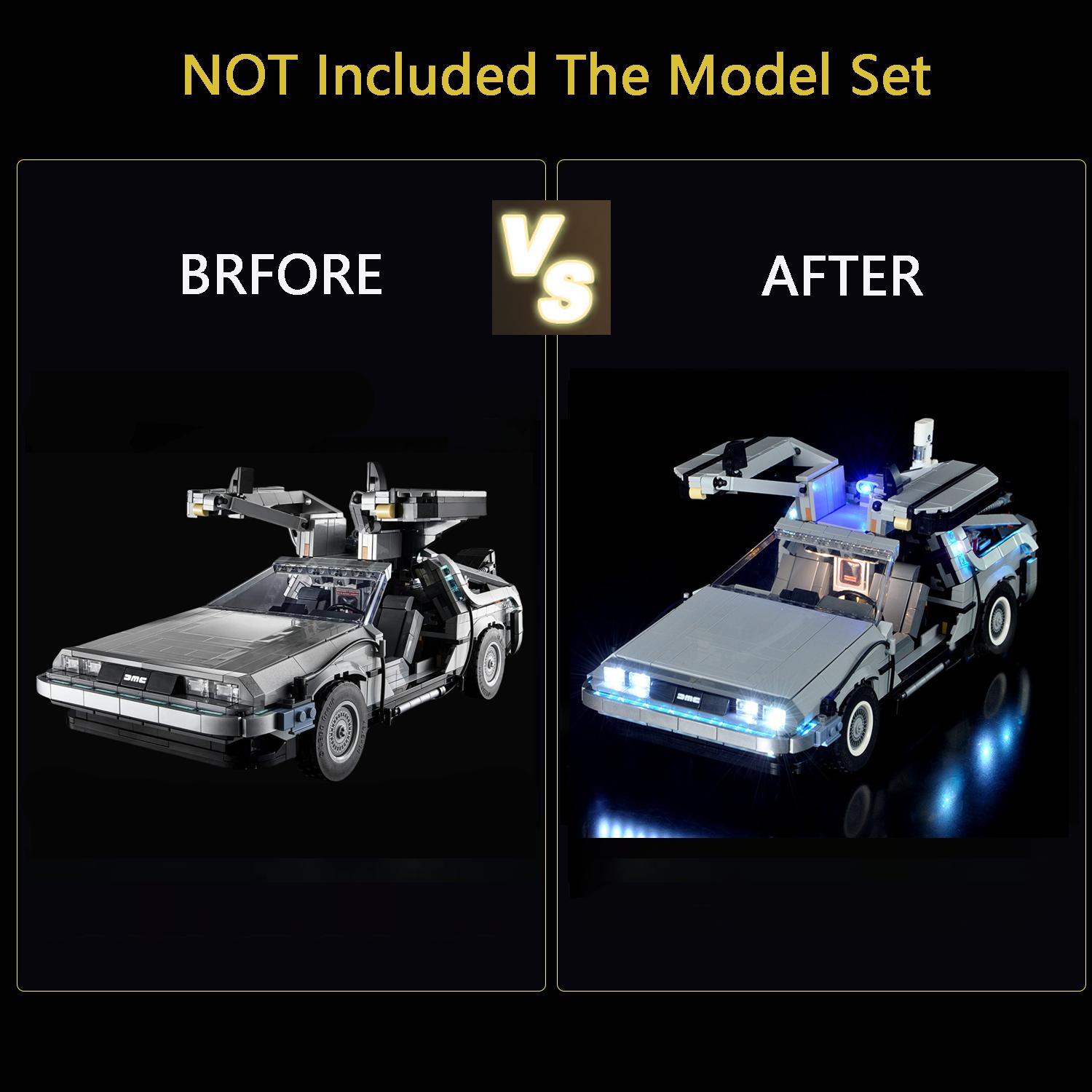 LYBMTWF LED Lighting Kit for lego 10300 Back to the Future Time Machine Racing Car Building Block Model (NOT Include The Model Bricks)