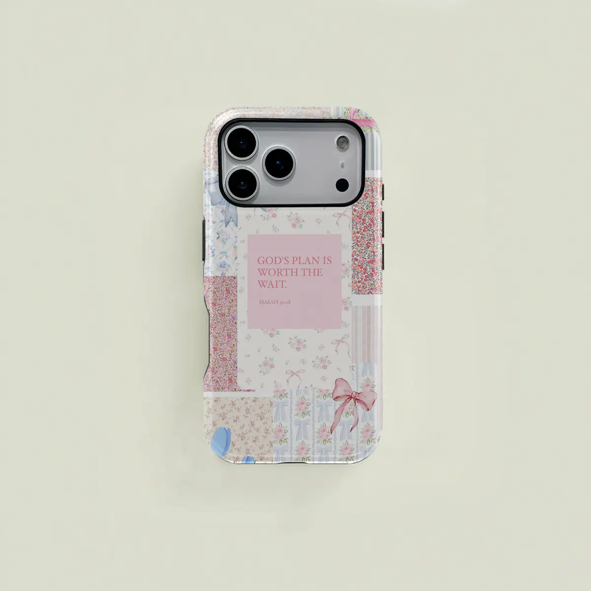 Cross, Floral, and Ribbon Design 2-in-1 Phone Case — A sturdy and durable dual-layer protective case compatible with iPhone 17/16/15/14/13/12/11 Pro Max/Plus/Pro and Samsung Galaxy S25/S24/S23. An ideal birthday gift for friends.