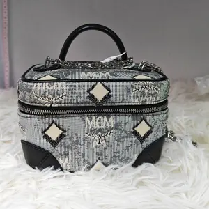 Pre-owned MCM france Shoulder Bags Denim Makeup Case (SZ 69453)
