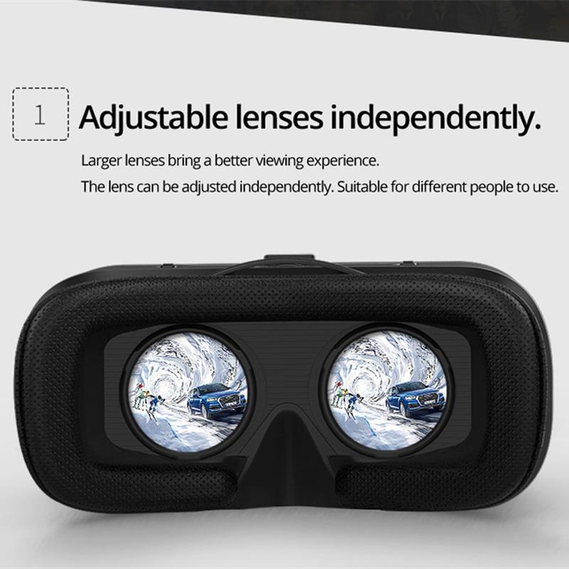 VR Glasses, 3D Virtual Reality Glasses, Head-mounted Adjustable Lens VR Glasses, Mobile Phone VR Goggles, Headset Helmet for iPhone Android Smartphone, VR Headsets