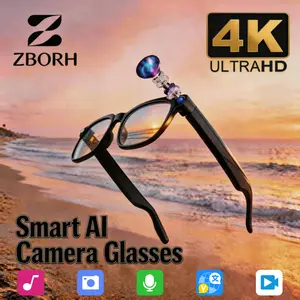 Smart AI Camera Glasses 8MP | Auto Photochromic UV Protection | Hands-Free Video Recording for Travel Hiking | 160+ Multilingual Real-Time Translation | 32gb of super large storage space