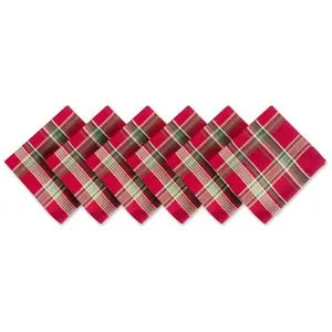 Design Imports Set/6 Plaid Napkin Set