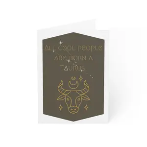 Trendy "All Cool People Are Born A Taurus" Zodiac Birthday Greeting Card