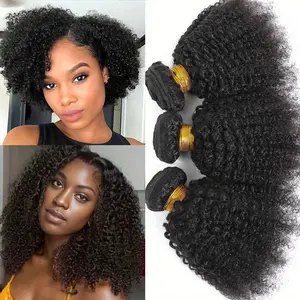 2025 NEW Wholesale Brazilian Afro Kinky Curly Human Hair Bundles 1/3/4pcs 4b 4c Afro kinky Bulk Human Hair Weave Bundle Deal Hair Extensions