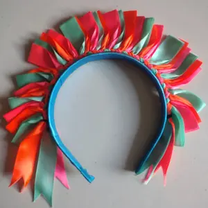 Diademas de Lele for Girls or Women in Colorful Braids with Blue Accents and Bright Ribbons