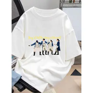 Women's Hamilton Musical Graphic T-Shirt - 100% cotton Tee with Alexander Hamilton & Founding Fathers Print, "History Has Its Eyes On You" Lyrics for Fans