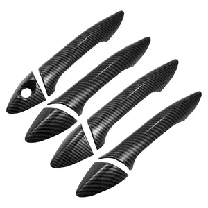 8pcs ABS Exterior Side Door Handle Cover Trim for Hyundai Elantra 2011-2016 Carbon Fiber Pattern Outer Door Handle Cover Decoration