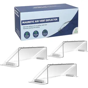 Air Vent Deflector for Vents, Sidewalls and Ceiling Registers,Adjustable Air & Heat Deflector,9"-14"Inches Wide-Heavy Duty Unbreakable Plastic with  ,3 Pack