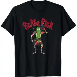 Cotton Rick and Morty Pickle Rick Laser Slice Type T-Shirt