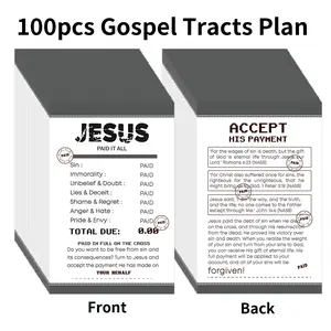 100pcs Inspirational Christian Gospel Tract Cards, Plan of Salvation Cards - Religious Scripture Bookmarks with Encouraging Messages, Pocket Holy Postcards Bible Verse Prayer Cards