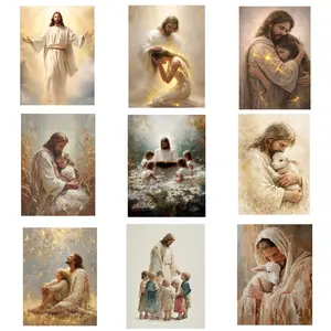 Jesus Embracing Woman Canvas Wall Art Eco-Friendly Fade-Resistant Waterproof UV-Protected Vibrant Colors for Church Home Living Bedroom Dining Office Prayer Room Decor Artwor