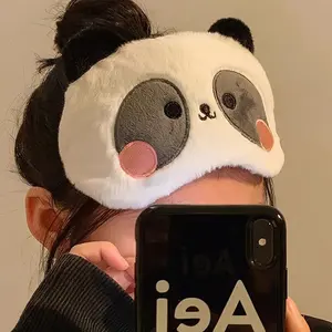 Panda Sleeping Eye Mask, Unisex-Soothing, Fragrance-Free, Preservative-Free Soft Plush Eye Mask for Insomnia, Travel and Relaxation-Adjustable Eye Mask with Hot and Cold Therapy to Relieve Eye Fatigue-1 Piece