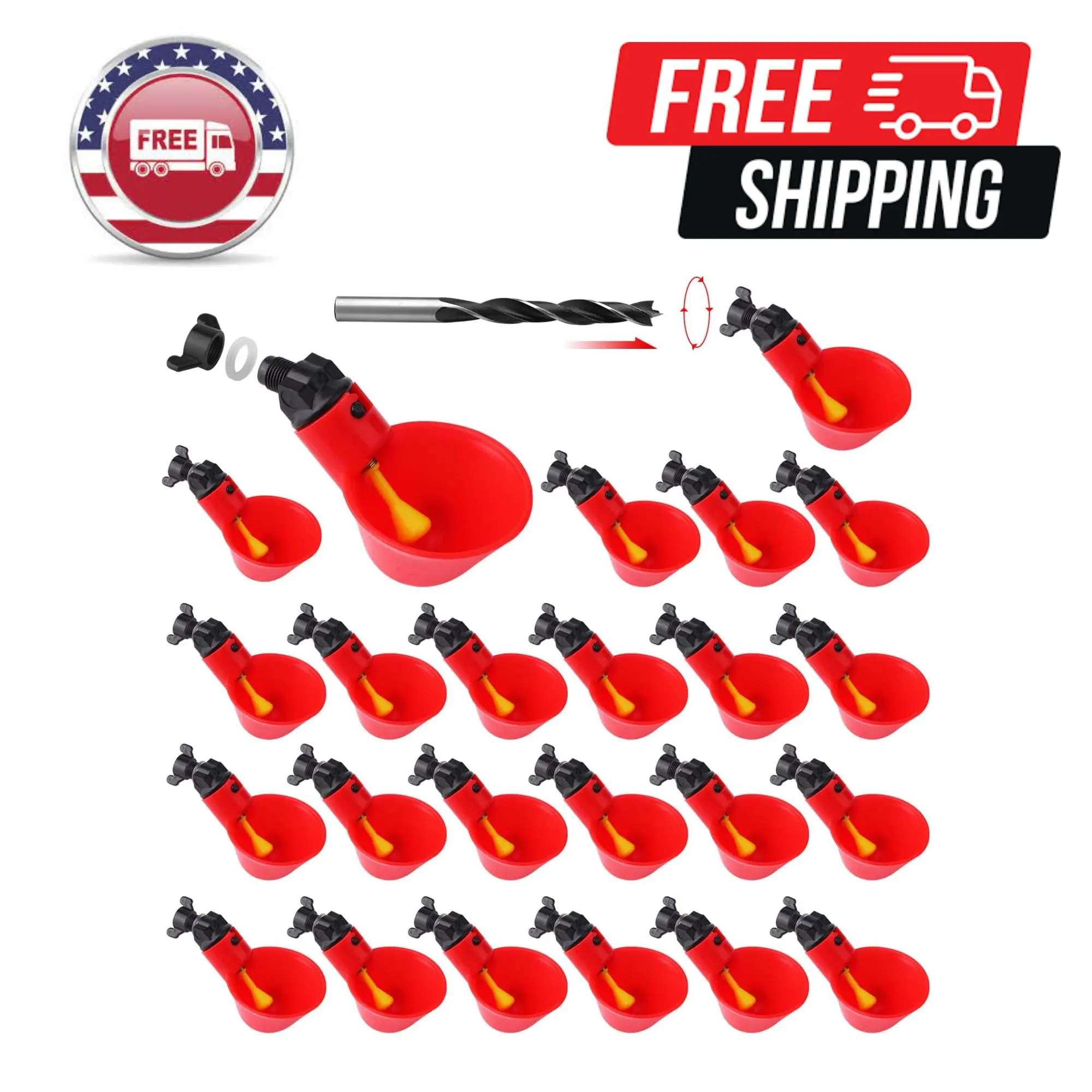 24Pack Chicken Waterer Cups,Poultry Water Cups