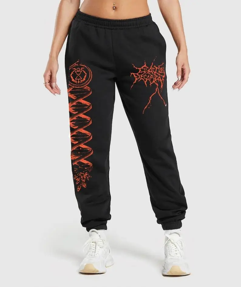 Inferno Spiral Sweatpants, Flame Graphic Pants, Heavyweight Relaxed Fit, Retro Grunge Alternative Streetwear Bottoms, Unisex Sweatpants