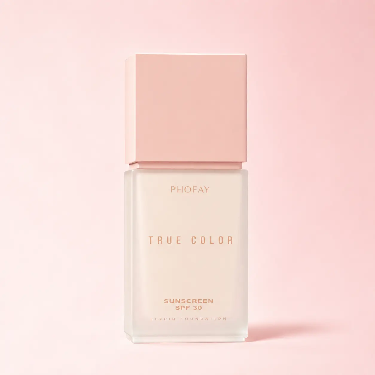 PHOFAY True Color Foundation SPF 30 – 2-in-1 Mineral Sunscreen Liquid Foundation, Lightweight Natural Matte Finish, Waterproof Sweatproof Transfer-Proof, Buildable Coverage for Everyday Makeup, Work, Gym, Date Night, Beach & Summer