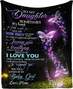 Blanket Love Letter to My Daughter from Mom & Dad, I Love You Forever and Always Gift Fleece Throw Blanket for Bed Couch