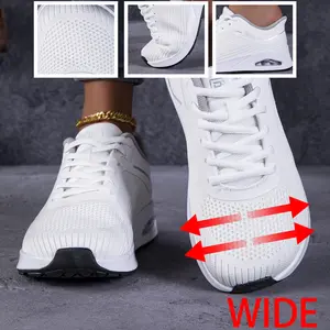 Wide fit for wide feet & bunions, easy on,breathable mesh sneakers for women, non-slip casual walking shoes, air cushion shock absorbing footwear, lightweight daily trainers, standing all day work shoes, comfortable everyday sneakers  Runner Athletic