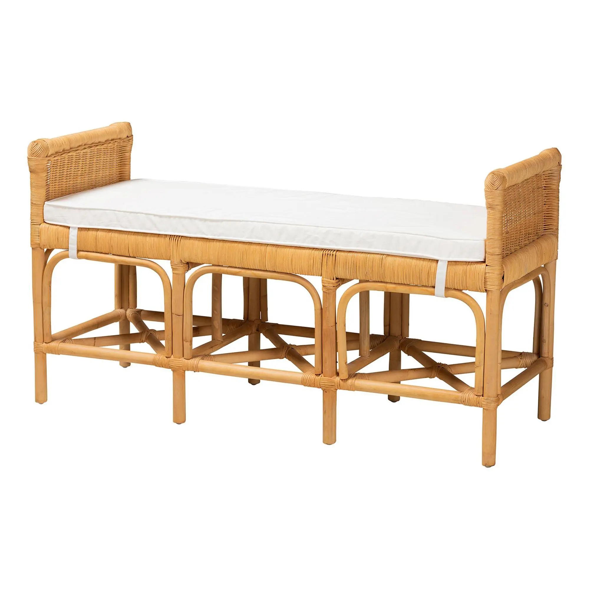 bali & pari Nairi Natural Brown Rattan Bench bali & pari Nairi Natural Brown Rattan Bench