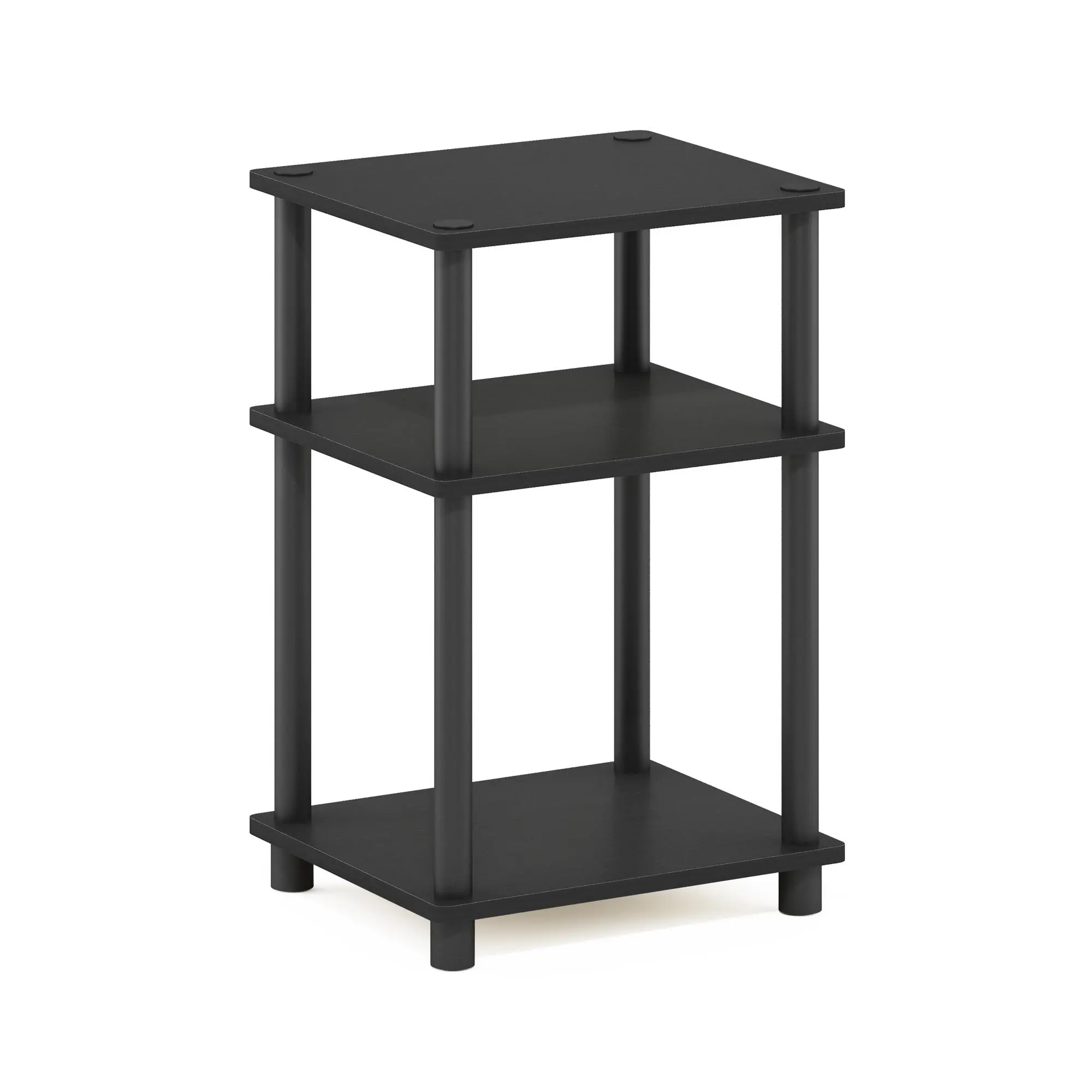 JUST Americano Side Table - 3-Level Slimline Durable Miniature Tiny End Table with Open Shelves, Practical Storage, Tool-Free Assembly for Bedrooms, Small Spaces, Durable End Tables, Miniature End Tables