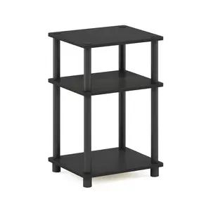 JUST Americano Side Table - 3-Level Slimline Durable Miniature Tiny End Table with Open Shelves, Practical Storage, Tool-Free Assembly for Bedrooms, Small Spaces, Durable End Tables, Miniature End Tables