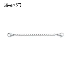 1PC 3'' 6'' Safety Chain Extender Necklace Bracelet Lobster Lock Stainless Steel Durable Gold Silver Black DIY Jewelry Accessory genenic