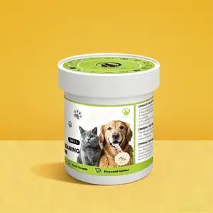 Pet oral cleaning wipes, disposable finger wipes for cats and dogs