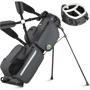 Lightweight Golf Stand Bag with Top Handle, 3-Way Divider, Holds Up to 8 Clubs - Compact Carry Bag with Dual Straps, Ball Holder & Multiple Pockets for Driving Range & Par 3 Courses