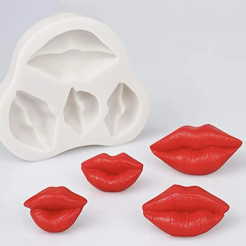 Lip Shaped Silicone Mold, Creative Kitchen Chocolate & Fondant Baking Mold for Kitchen, Romantic Clay Craft Mold