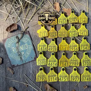 Original Cow Tag Western Key Chain