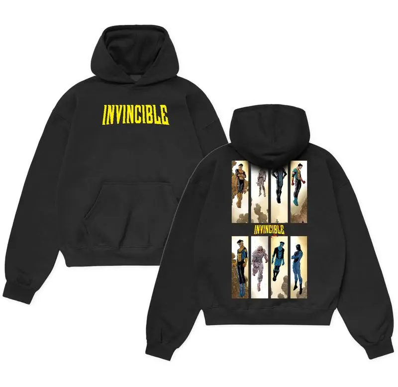 [Made in USA] Invincible Variants Washed 2-Sided T-Shirt & Hoodie – Back and Front Print, Superhero Fans, Great Gift for Fans, Graphic Cotton Tee