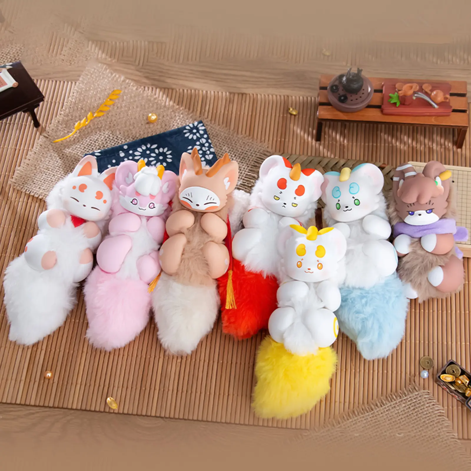Fabulous Beasts Palm Spirit Series Plush Blind Box, Mythical Fantasy Creatures Character Figurine with Plush Texture, Soft to Hold, Adult Collectibles & Blind Bag Prizes, Mythical Creatures, Character Figurine Fantasy Creatures