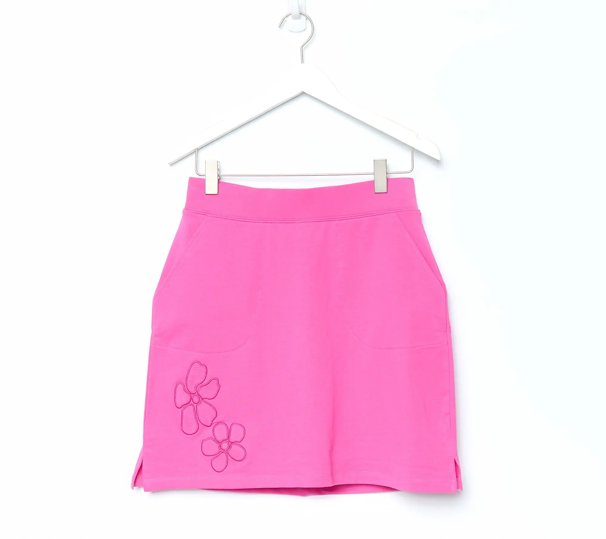 Denim & Co. Active Regular French Terry Skort with Patchwork