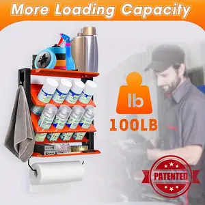 Wall Mount Spray Paint Can Holder, Heavy Duty Metal Paint Can Storage Rack for Garage, Shop Paint Can Holder, Holds Up to 100Lbs