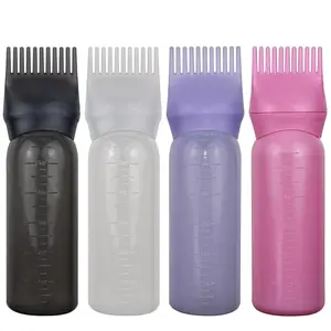 4 Pack Root Comb Applicator Bottles, Hair Oil Applicator, Oil Comb Applicator Bottle for Hair Dye Shampoos, Hair Salons.