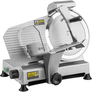 TECSPACE Commercial Meat Slicer, 10-Inch Carbon Steel Blade, Adjustable Thickness Electric Meat Slicer for Deli, Meat, Cheese, and Hard Bread, Suitable for Commercial and Home Use