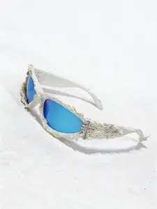 Unisex Trendy Sunglasses, Random Effect Design, Plastic Frame, All-Season Outdoor Party Accessory, Perfect for Cycling & Streetwear, Summer Sunglasses