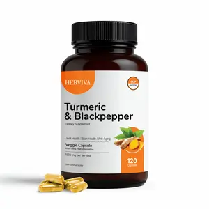 Herviva Turmeric Curcumin 1500mg with Black Pepper 5mg High Potency Vegan Capsules Non-GMO Gluten-Free 120 Count for Active Lifestyle - Fitness