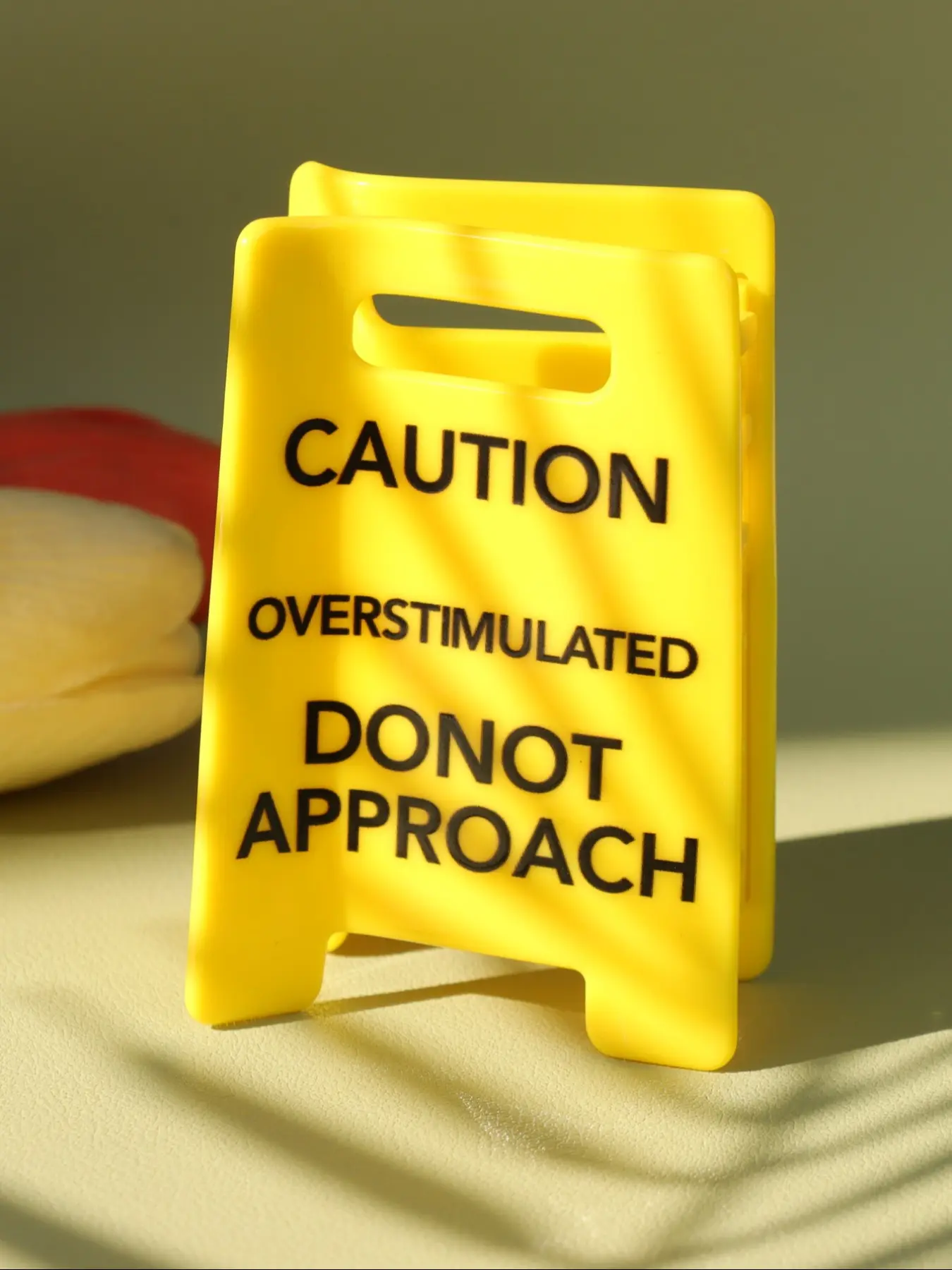 Overstimulated Warning Clamp | Fun Yellow Hair Clip, Non-Slip, Do Not Approach Sign, Prom Mom Hair Clip, Fashion Hair Accessories