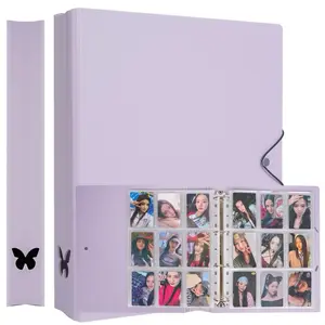 Kpop A4 Butterfly Minimalist Photocard Binder | 9 Pocket Single Side Inner Refills and 2 Divider Acid-Free | Kpop Photocard Binder Decor Lightweight