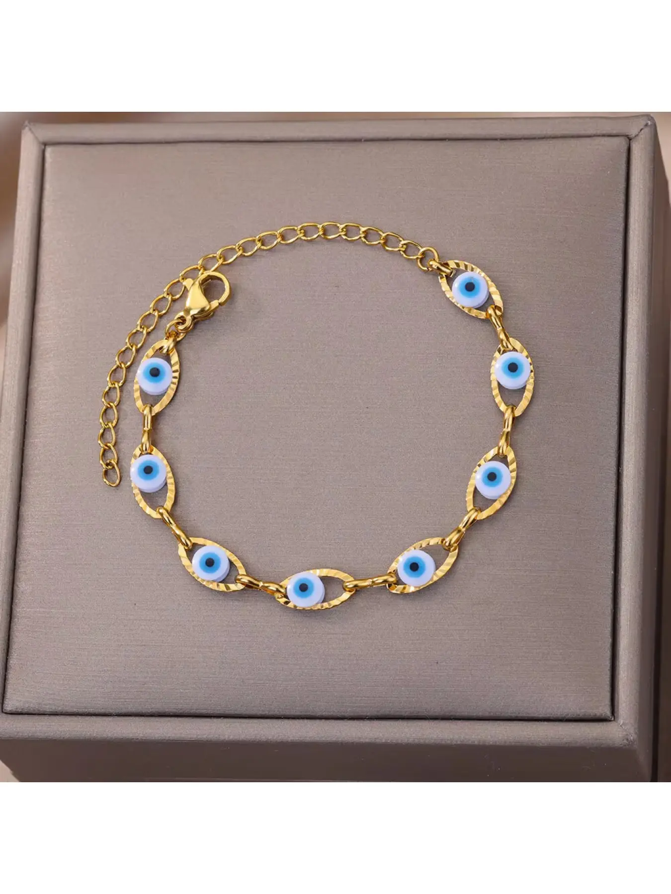 New fashion, unique and creative multi-color stainless steel bracelet with gold plating featuring demonic eyes - trendy accessory, Trendy Jewelry